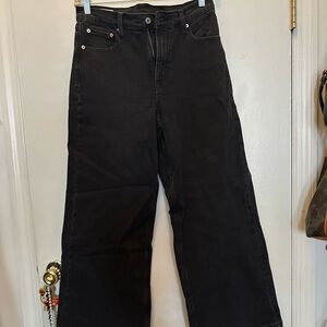 Gap High Rise Stride Black Jeans
